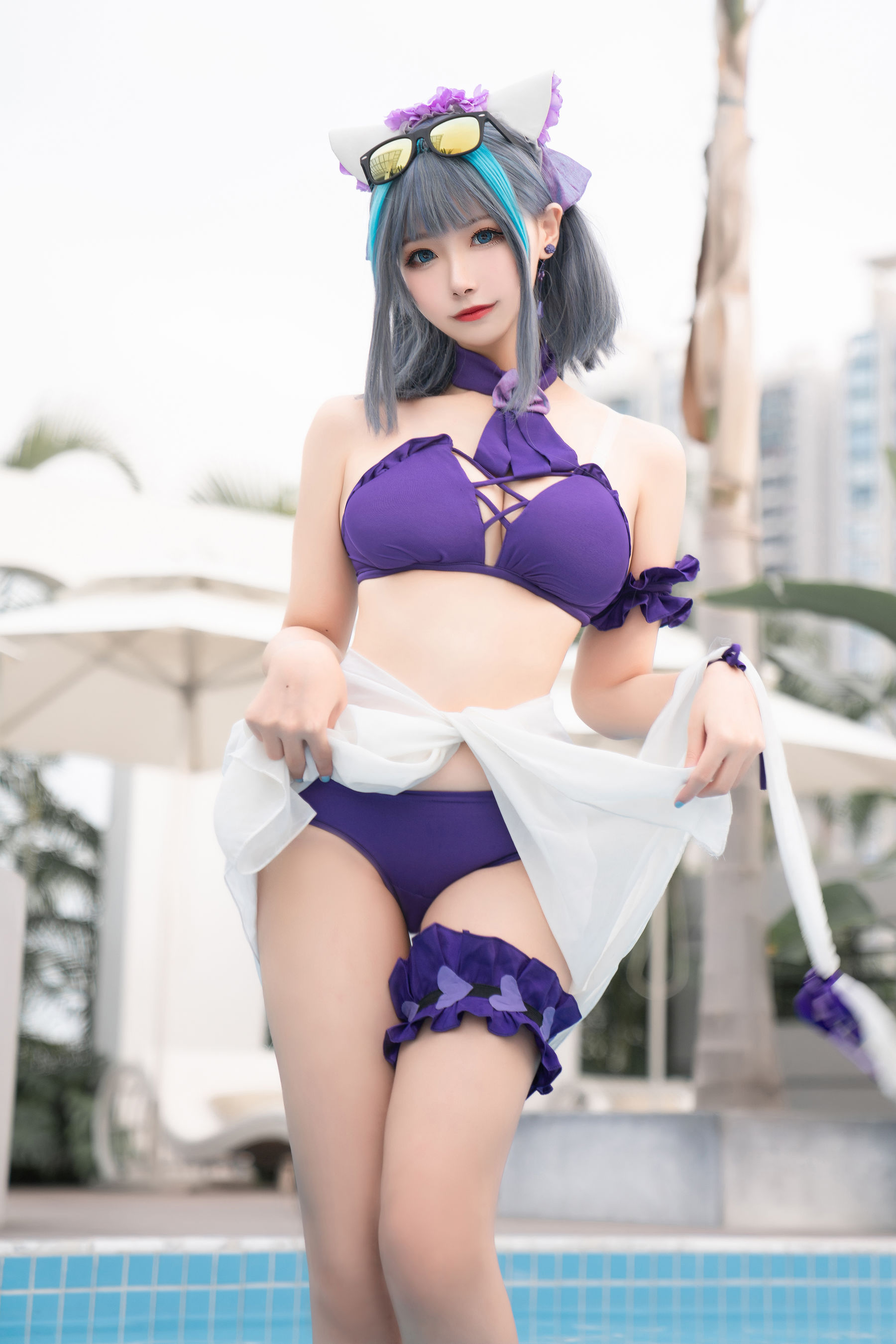 [COS福利]微博妹子Momoko葵葵–柴郡水着插图3